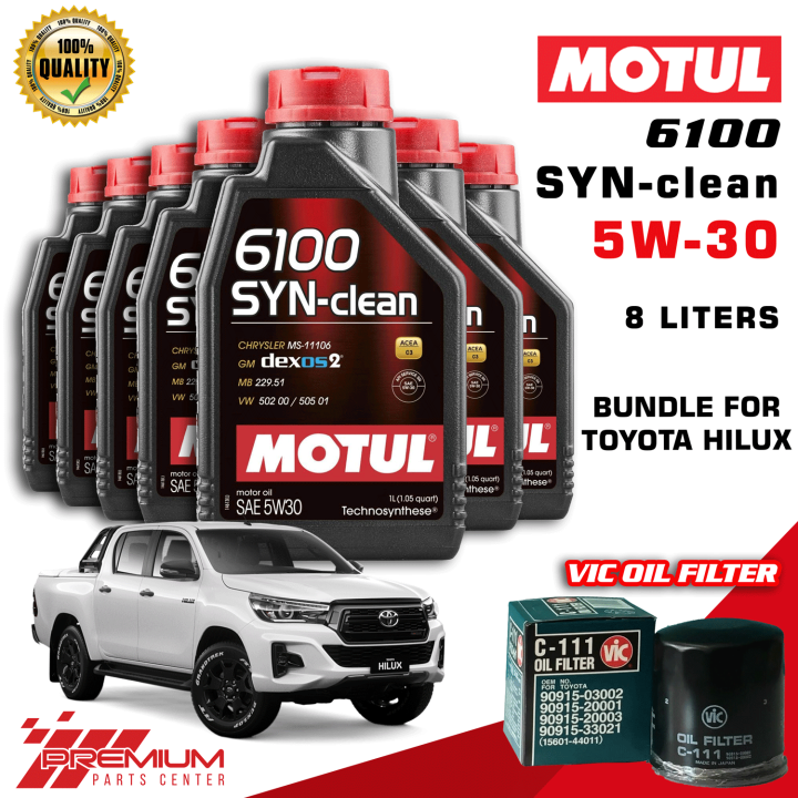 MOTUL 6100 SYN-Clean 5W30 Dexos 2 Gasoline and Diesel Oil 8 Liters ...