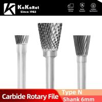 KaKarot 3mm Shank N1213M06 ประเภททังสเตนคาร์ไบด์ไฟล์โรตารี่เดียว Burr เจาะบิต CNC แกะสลักเครื่องมือโรตารี่ตัดแกนมะนาว