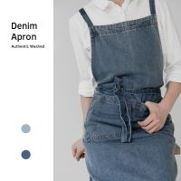 Denim Apron Cotton Thickened Canvas Antifouling Home Cleaning Kitchen Cooking Work Clothes Barber Apron Leisure Gardening Custom Aprons