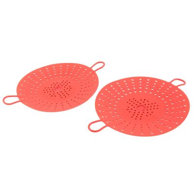 2 Pcs Silicone Steamer,Vegetable Steamer Basket Insert for Pressure Cookers, Microwavable, Multicookers,Red