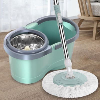 With Pads Cleaning Automatic Bucket Mop Floor Free Microfiber Hand Wooden Mop Magic Floor Household Spin Mop