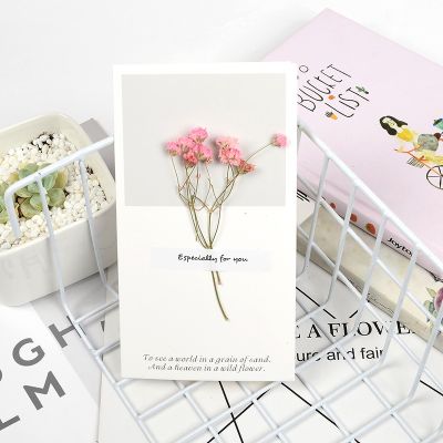 [COD] Small dried flower greeting card diy photo album explosion box decoration real hand account