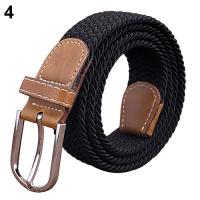 ruimu® Mens Womens Fashion Practical Canvas Plain Webbing Metal Buckle Woven Stretch Waist Belt Strap 2021 Gift