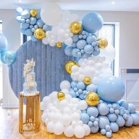 （koko party supplies）136ชิ้น MacaronBalloon ArchGarlandMetal ทองลูกโป่งน้ำยางแต่งงานเจ้าสาวเด็กอาบน้ำตกแต่งงานเลี้ยงวันเกิด