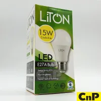 ( Pro+++ ) คุ้มค่า LiTON หลอดไฟ LED Bulb 15W รุ่น A-Bulb แสงขาวนวล Cool White ราคาดี หลอด ไฟ หลอดไฟตกแต่ง หลอดไฟบ้าน หลอดไฟพลังแดด