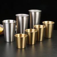 200-500ml 304 Stainless Steel Metal Cup Whisky Beer Cups White Wine Coffee Tumbler Travel Camping Mugs Drinking Coffee Tea Mug Specialty Glassware