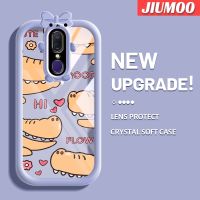 เคส JIUMOO สำหรับ OPPO F11 A9 A9X 2019เคสการ์ตูนรักจระเข้สีสันสดใสน่ารักเล็กๆน้อยๆกล้องมอนสเตอร์นิ่มสำหรับเลนส์กันกระแทกแบบใสเคสมือถือป้องกันซิลิโคนเรียบง่ายปลอกความคิดสร้างสรรค์โปร่งใส