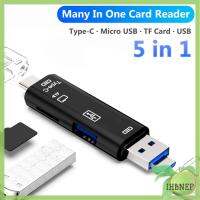 IHBNEP OTG Type C เครื่องอ่านการ์ดการ์ดความจำตัวอ่าน Adaptor Micro USB