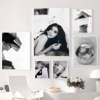 Black White Nude Painting Fashion Magazine Photography Breast Wall Art Poster Print Girl Undressing Retro Canvas Room Home Decor