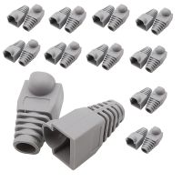 【YF】 50/20Pcs Grey RJ45 Caps Cat Protective Sleeve RJ-45 CAT5E CAT6 Adapter Cap Ethernet Network Cable Plugs