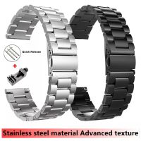 22mm 18mm 24mm 20mm Watch Band Strap For Samsung Galaxy 3 Watch 42 46mm GEAR S3 Active2 Classic quick release Stainless Steel