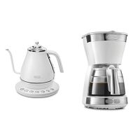 [ส่งตรงจากญี่ปุ่น] [Delonghi] Delonghi (Delonghi) Teko Listrik ฟังก์ชันตั้งอุณหภูมิขาว ICona Cafe/KBOE1230J-W 1.0L &amp; เครื่องชงกาแฟหยดชุดสีขาวที่ใช้งานอยู่ [5] ICM12011J-W ของแท้100% Gratis Ongkir