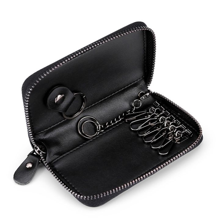 cw-leather-keychain-multifunction-organizer-wallet-holder-car-small-keys