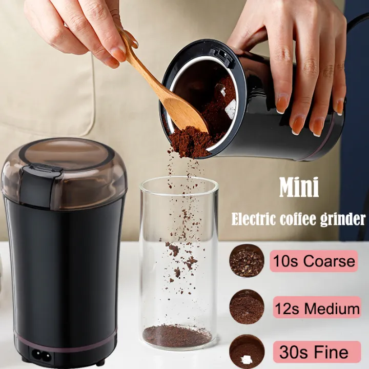 Coffee Grinder Electric, Spice Grinder, Coffee Bean Herb Grinder With  Integrated Brush Spoon, One-Touch Push-Button Stainless Steel Grinding For  Herb Peanut Grains Beans(EU PLUG)