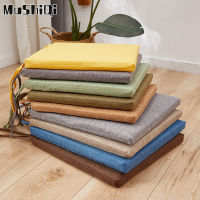 MUSHIQI Bantal Kursi เก้าอี้รับประทานอาหารหนาสำหรับนักเรียนพื้นหนาฝ้ายลินินพื้นเบาะรองนั่งม้านั่งเดี่ยวพร้อมเบาะสำนักงานสำนักงานฤดูหนาว