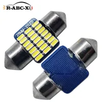 (Premium car) RUIANDSION 2X 28มม. 3014SMD 600Lm น้ำแข็งสีฟ้าสีชมพูสีขาวภายในรถไม่มีข้อผิดพลาดพู่ห้อย LED โดมแผงไฟโคมไฟ C5W หลอดไฟ12V