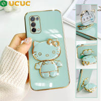 (พับเป็นขาตั้งคิตตี้) เคสเคสโทรศัพท์ UCUC สำหรับ OPPO A77 5G A76 A74 5G/4G A73 2020 A7 Oppoa74 4G OPPOA76 OPPO A74 5G เคสสำหรับเด็กผู้หญิงกันกระแทกสุดหรูชุบนิ่มเคสโทรศัพท์แมวเคสโทรศัพท์