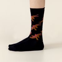 [WARMGREY TAIL] CROCODILE-BLACK SOCKS 230 - 280mm (free size)