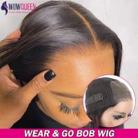 【LZ】✿▫✹  Wear And Go Bob Wig Straight Short Bob Hair Wig Human Hair Glueless Wig Human Hair Ready To Wear Pre Cut Lace 4x4 Closure Wig