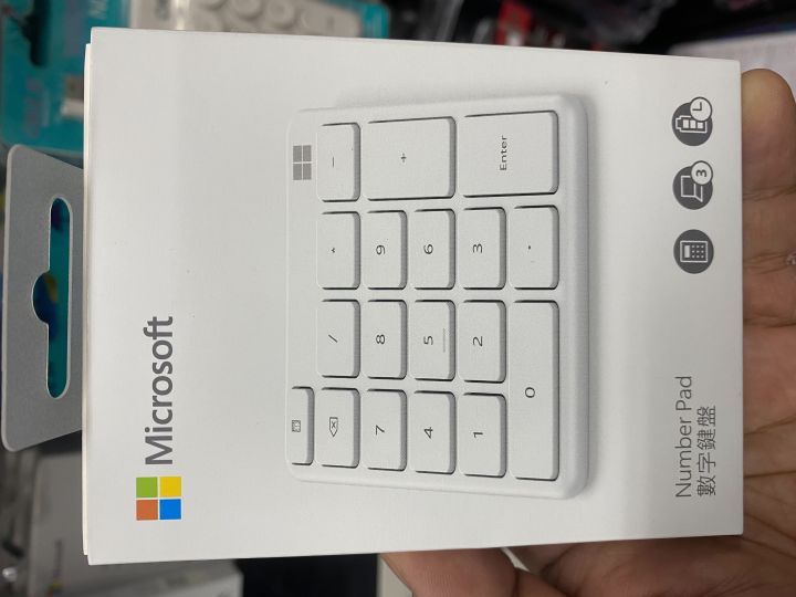 microsoft-number-pad-bluetooth-คีย์บอร์ดตัวเลขไร้สาย-เชื่อมต่อผ่านบลูทูธ-สีขาว