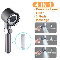 3 Modes Shower Head Adjustable High Pressure Water Saving Shower One-Key Stop Water Massage Shower Head with Filter Element