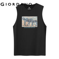 GIORDANO Men Geto2.Net Series T-Shirts Print 100% Cotton Tshirts Crewneck Sleeveless Relaxed Summer Fashion Casual Tee 91093077