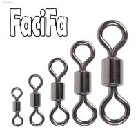 ﹍ 50 pcs Bearing Swivel Fishing Connector Stainless Steel Carp Fishing Accessories Snap Fishhook Lure Solid Ring Swivel Tackle