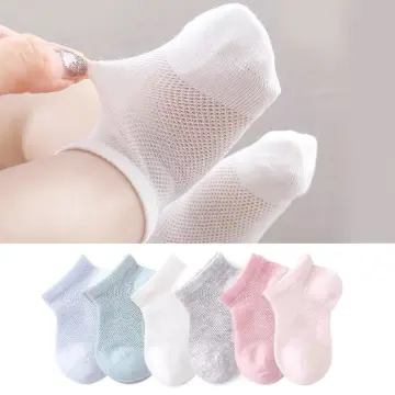 1 Pair Cotton Socks Hollow Out Solid Color Fashion Summer Mesh Thin Breathable  Tube Loose Long Women Cute Soft Socks Spring