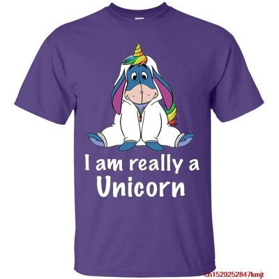 Mens Eeyore I am Really a Unicorn TFGHFG t shirt fashion men cotton short sleeve t-shirt purple