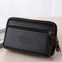 ┋♨ LKEEP Mobile Phone Waist Pack For Men Testificate Bag Leather Coin Purse Strap Pocket Cellphone Bag Clutch Bag Belt Waist Pouch