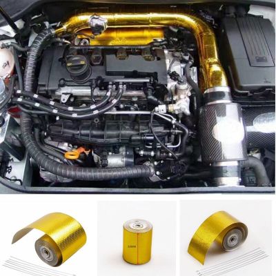 ；‘【】- 5/10M  Thermal Exhaust Tape Air Intake Heat Insulation Shield Wrap Reflective High Temperature Heat Barrier Self Adhesive