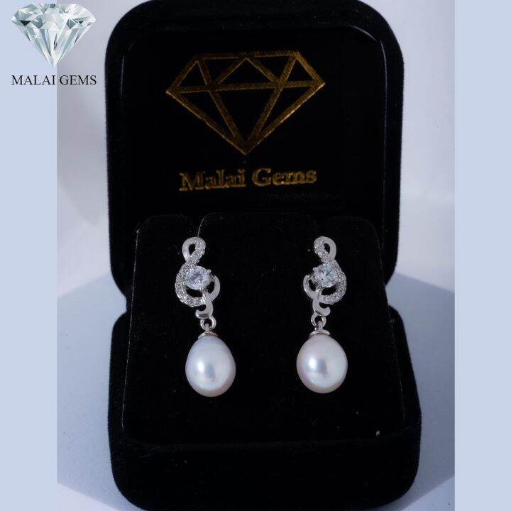 malai-gems-ต่างหูมุก-เงินแท้-silver-925-เพชรสวิส-cz-เคลือบทองคำขาว-รุ่น155-e1608-แถมกล่อง-ต่างหูเพชร-ต่างหูเงินแท้