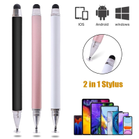 1/3ชิ้น2 In 1ปากกาสไตลัสสำหรับ iPhone iPad โทรศัพท์มือถือแท็บเล็ตปลายบางปากกาสำหรับจอมือถือหน้าจอสัมผัสโน้ตดินสอวาดเขียนสัมผัส