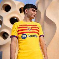 เสื้อกีฬาแขนสั้น ลายทีมชาติฟุตบอล Barcelona Jersey 23-24 ชุดเหย้า คุณภาพสูง สําหรับผู้ชาย