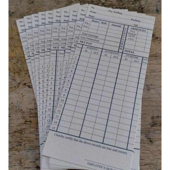 Time Card 100's Model 9000 Timecard Daily Time Record Lazada PH