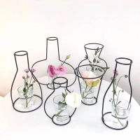 Retro Iron Line Flowers Vase Modern Home Decor Nordic Styles Iron Vase Creative Plant Holder Flower Vase for Flower Arrangements