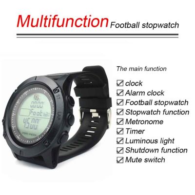 Sports Coaches Match Game Wrist Watch Soccer Stopwatch Metronome Night Light Referee Timer Countdown Multifunctional 3 Row