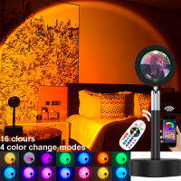 16 Colors Sunset Lamp Led Projector Night Light Living Room BarCafe Shop Background Wall Decoration Lighting For Photographic