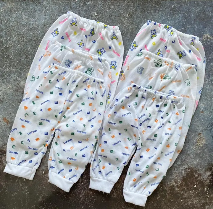 1 pc White Printed Pajama for Baby Newborn to 1 yr old Cotton Sleepwear