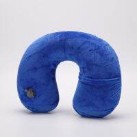 Large Mouth Velvet PVC Fabric Outdoor Travel Throw Pillow Automatic Inflatable U-shaped Neck Pillow  Pillows for Bedroom Travel pillows