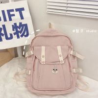 CC Macaron color School bag Korean style large-capacity school bag Harajuku ulzzang 14-inch laptop backpack high school ins style backpack