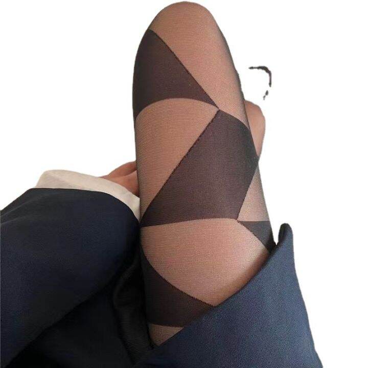 trendy-alternative-stockings-unique-pattern-leggings-gothic-hosiery-y2k-pantyhose-rhombic-plaid-tights-gothic-pantyhose