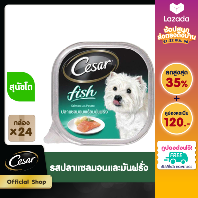 [ส่งฟรี ขายดี] CESAR ซีซาร์ อาหารเปียกสุนัข แบบถาด – อาหารสุนัขพรีเมียม (แพ็ก 24), 100 ก.