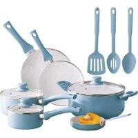 เซรามิก Nonstick 12ชิ้น Set Alat Masak สีแดง Ombre ล้างมือกระถางและกระทะเพียงชุดชุดอุปกรณ์เครื่องครัวเซรามิก Set Alat Masak