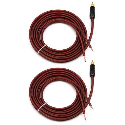 2X RCA Speaker Cable Bare Wire Speaker Wire to RCA Plug, Replace RCA Plug Connector Adapter to Bare Wire Open Audio