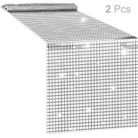 COORDINATE 2Pcs กลิตเตอร์ นักวิ่งโต๊ะปาร์ตี้ ของตกแต่งกระจกฟอยล์สีเงิน 14X72นิ้ว ผ้าคลุมโต๊ะงานปาร์ตี้ ทนทานต่อการใช้งาน สไตล์โมเดิร์น รองชนะเลิศอันดับตารางในร่ม ปาร์ตี้ธีมดิสโก้