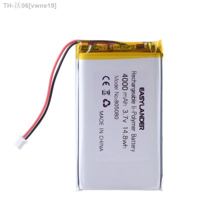 JST 2.0mm 2Pin 3.7V 4000mAh 805080 Lithium Polymer LiPo Rechargeable Battery cells For Power bank [ Hot sell ] vwne19