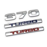 NEW 370 Separate Numbers Blue Red TURBO Bar Chrome Metal Zinc Alloy Car Styling Emblem Badge Trunk Capacity Logo for Honda 370 Turbo