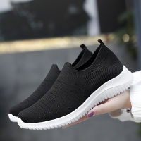 Women Vulcanized Casual Shoes Luxury Women Knitted Sock Sneakers Slip On Flats Shoes Women Loafers Walking Shoes Plus Size 42