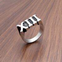 【hot】♙✴  Shipping Punk 316L Color Roman Number XIII  13 Jewelry